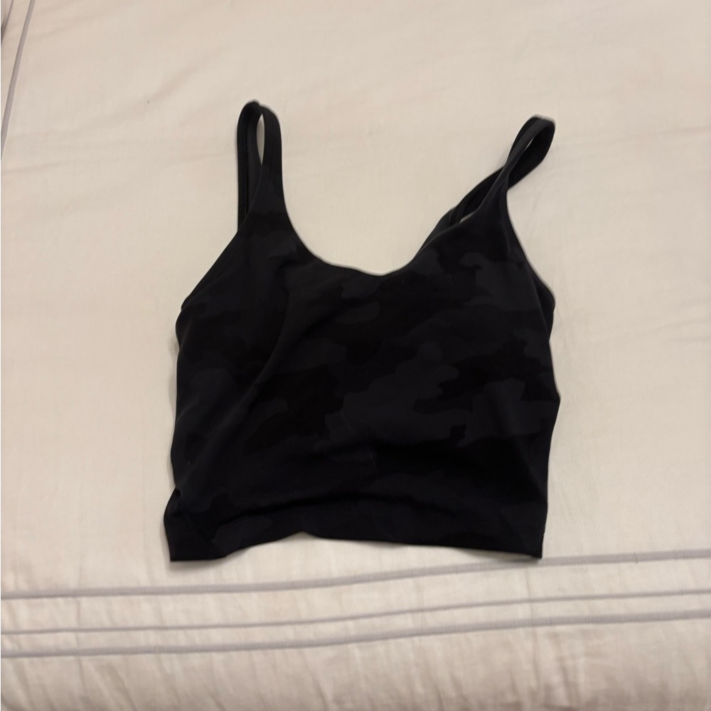 Lululemon Athletica Black Camouflage Crop Top